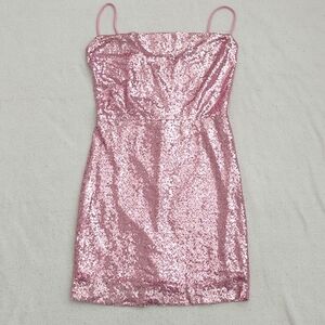 J for JUSTIFY Pink Sequin Mini Dress NWOT